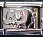 Silver coloured Elephant charm - 9mm Italian charm - Click Image to Close